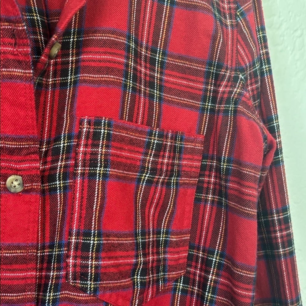 Abercrombie & Fitch Soft A&F Holiday Red Flannel Plaid women’s Shirt S - Picture 7 of 8